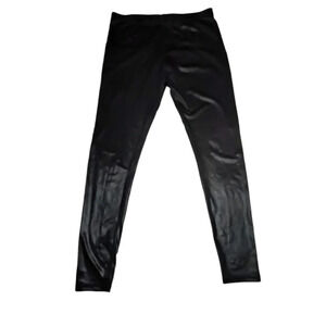 Max Azria Miley Cyrus Faux Leather Biker Sexy Metallic Shiny Leggings, L
